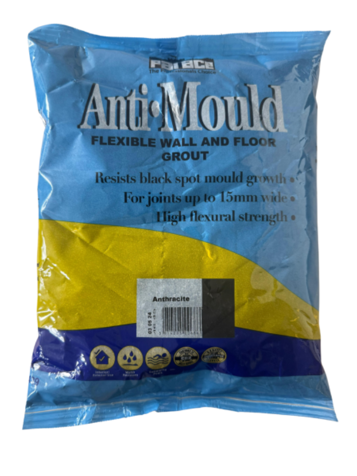 Anti Mould Flexible Wall & Floor Grout Anthracite - 3kg