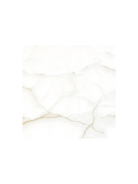 White marble tile with subtle gold veining on a white background