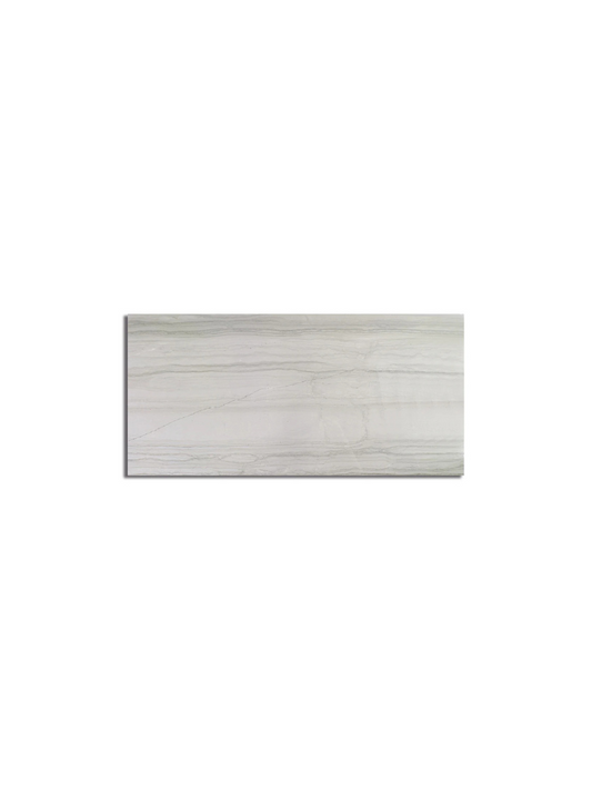 Rectangular tile with a wood-like pattern on a white background