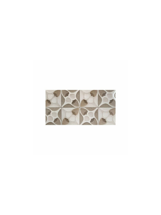 Decorative tile with geometric pattern on a white background
