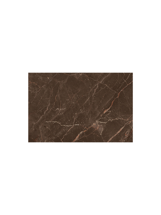 Brown marble tile with subtle veining on a white background