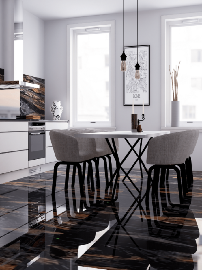 Graphite Black High Gloss Wall Tile (600x600mm)