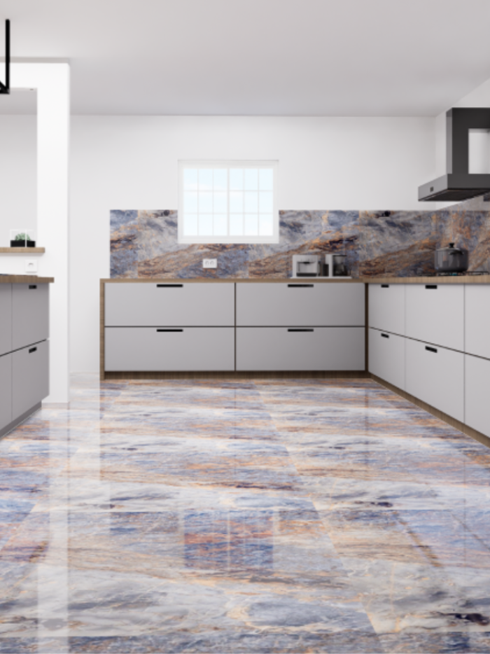 Pontius Azul High Gloss GVT 60cm x 60cm Wall and Floor Tile