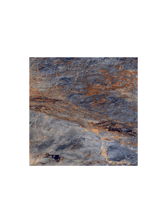 Close-up of a stone tile with a natural pattern on a white background