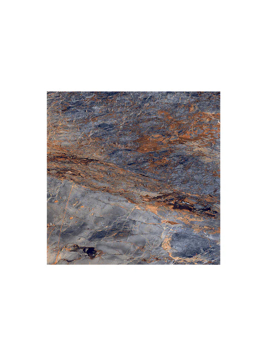 Close-up of a stone tile with a natural pattern on a white background