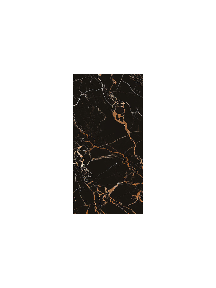 Marble-patterned surface with black and gold veins on a white background