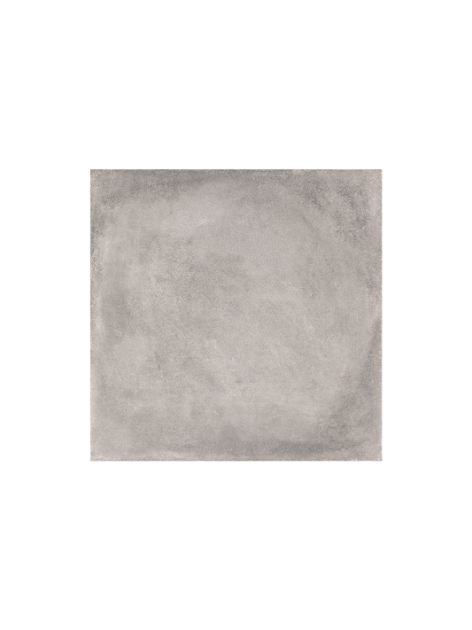 Gray textured square tile on a white background
