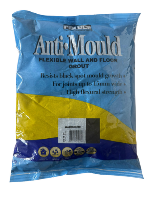 Anti Mould Flexible Wall & Floor Grout Anthracite - 3kg
