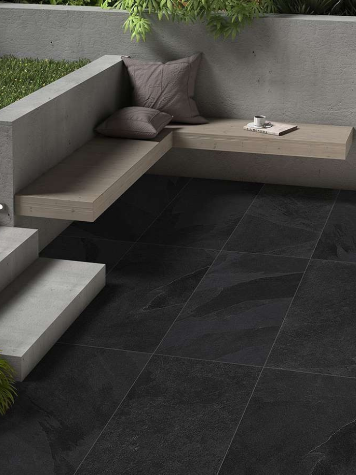 Brazilian Black Outdoor Porcelain Tile - 600x600x20mm