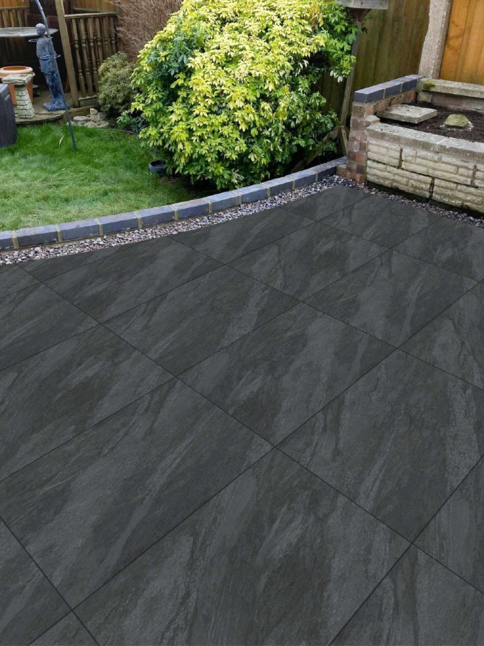 County Anthracite Outdoor Porcelain Tile - 600x600x20mm