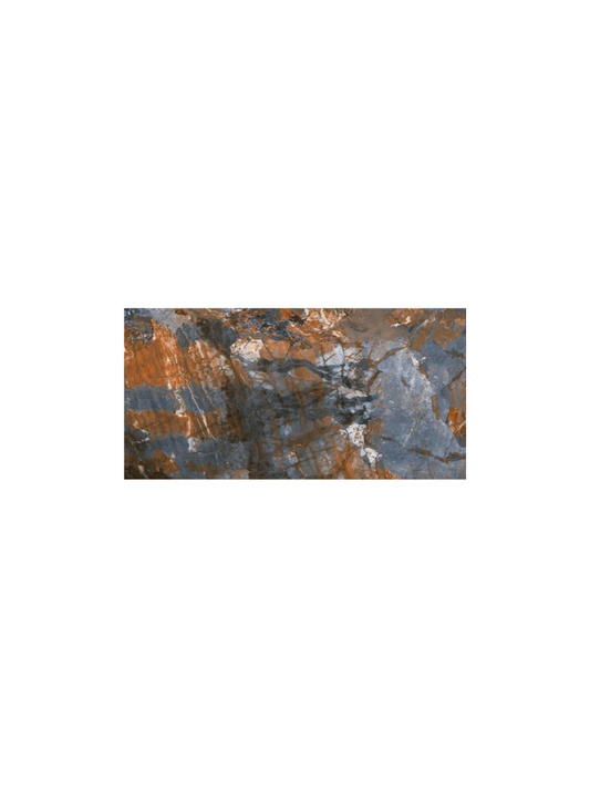 Rectangular tile with brown, gray, and orange pattern on a white background