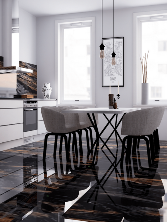 Graphite Black High Gloss Wall Tile (600x600mm)