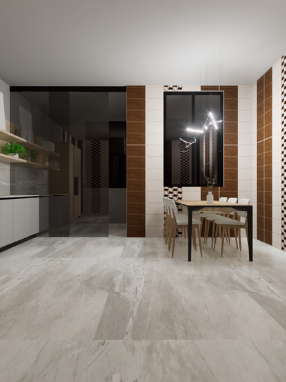 Laurent Mocha Brown Glossy 30cm x 45cm Wall Tile