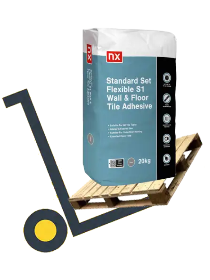 NX Standard Set Flexible Grey S1 Wall & Floor Tile Adhesive (Pallet Deal - 54 Bags)