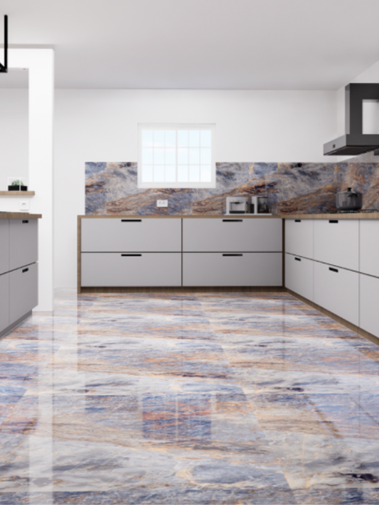 Pontius Azul High Gloss GVT 60cm x 60cm Wall and Floor Tile