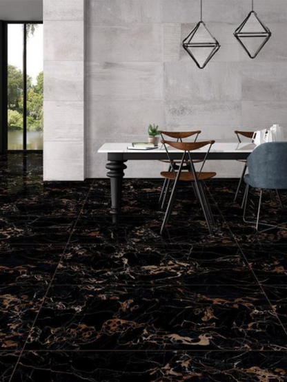 Portoro Flame with Gloster Effect Floor Tile - 600 x 1200mm