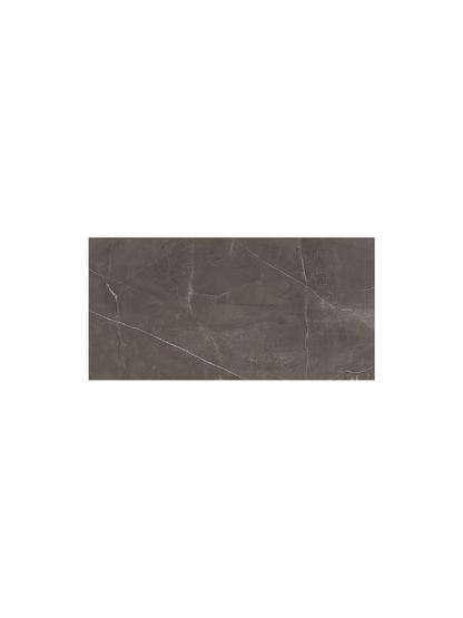 Rectangular tile with a brownish-gray marbled pattern on a white background