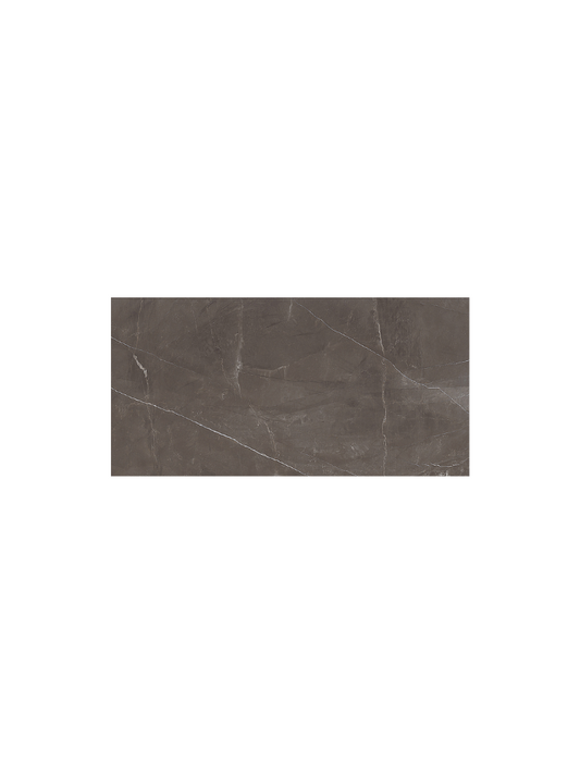 Rectangular tile with a brownish-gray marbled pattern on a white background