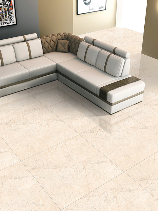 Sun Marfil Glossy Beige 60cm x 60cm Wall and Floor Tile