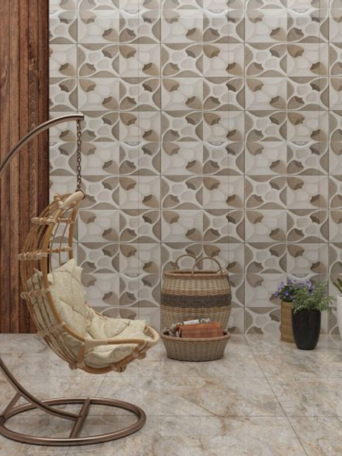 Flower Emser Glossy Ceramic Wall Tile 300x600mm