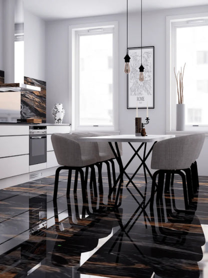 Graphite Black High Gloss 60cm x 60cm Wall and Floor Tile