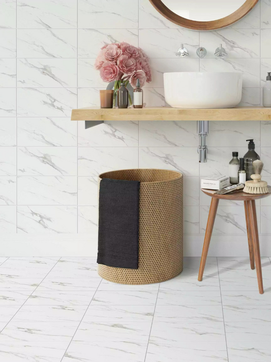 Modern Statuario Glossy 30cm x 60cm Wall and Floor Tile