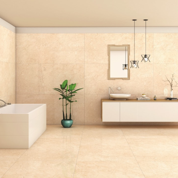 beige bathroom floor tiles